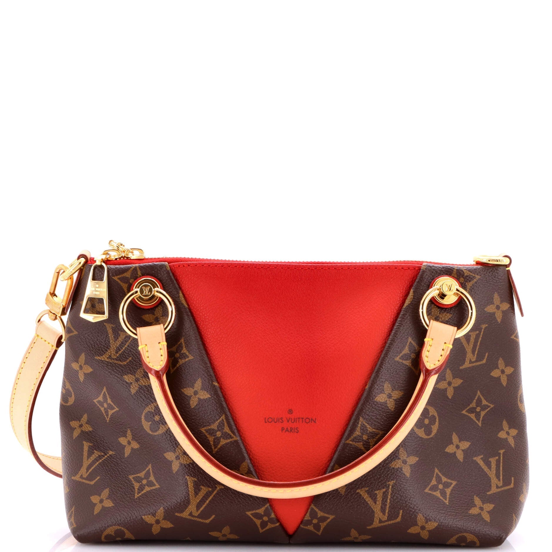 Louis Vuitton V Tote Canvas And Leather