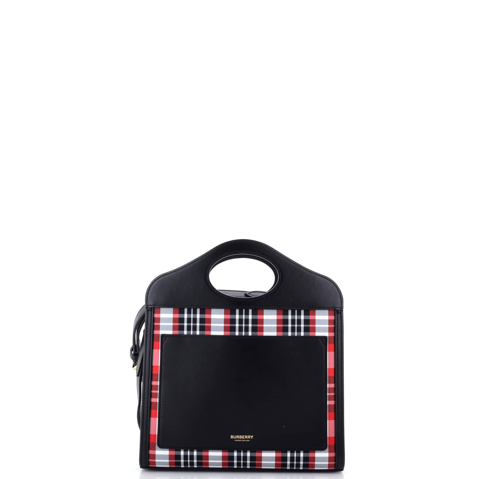 Burberry Logo Pocket Tote Leather With