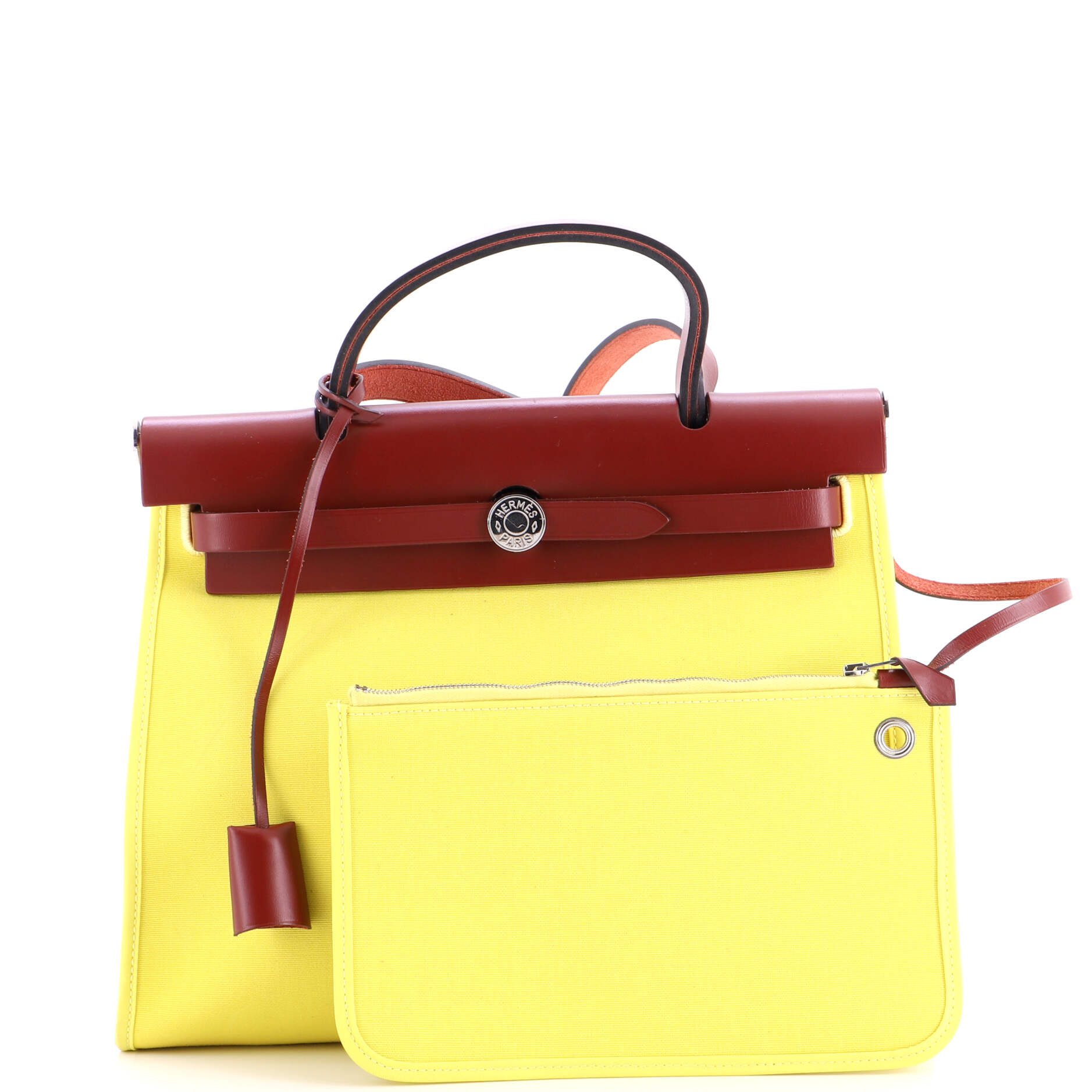 Hermes Herbag Zip Leather And Toile 31