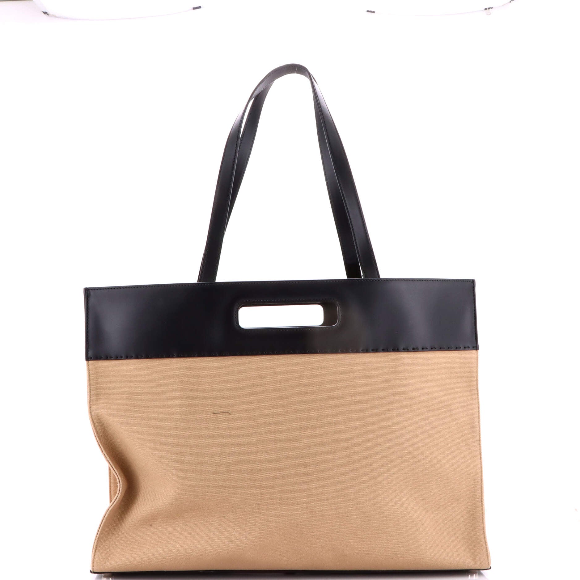 Fendi Cut Out Handle Shopper Tote Canvas