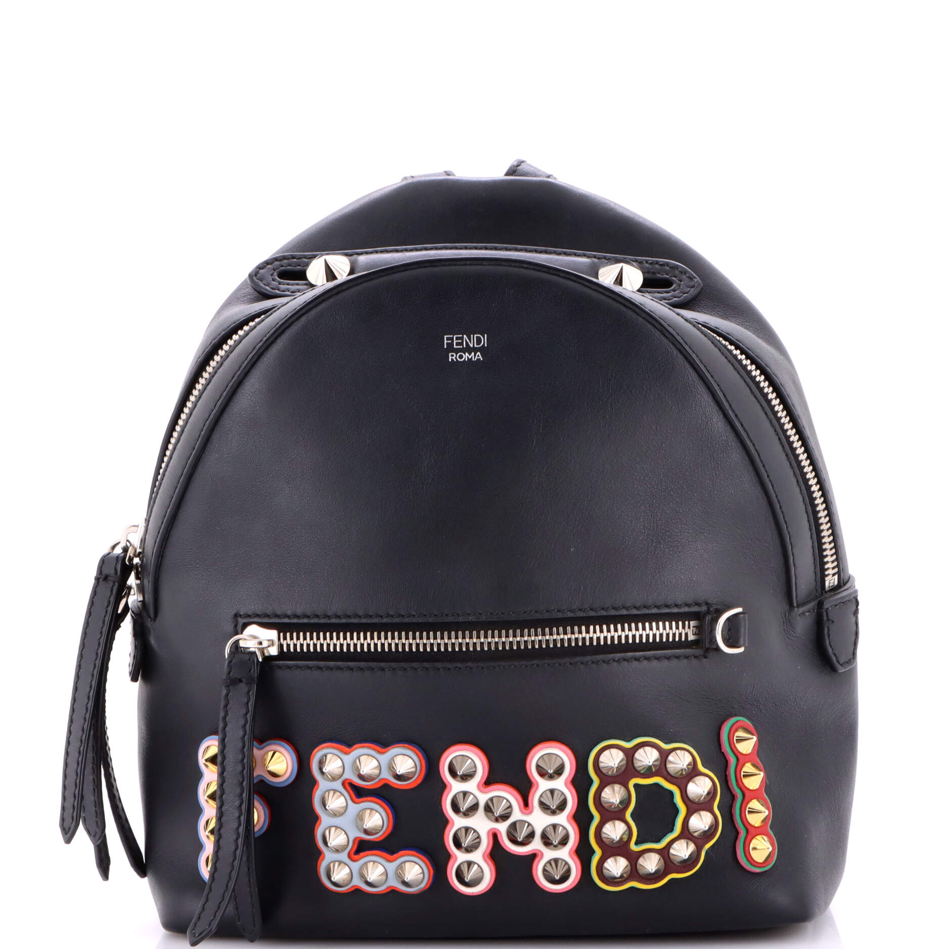 Fendi By The Way Backpack Logo Studded