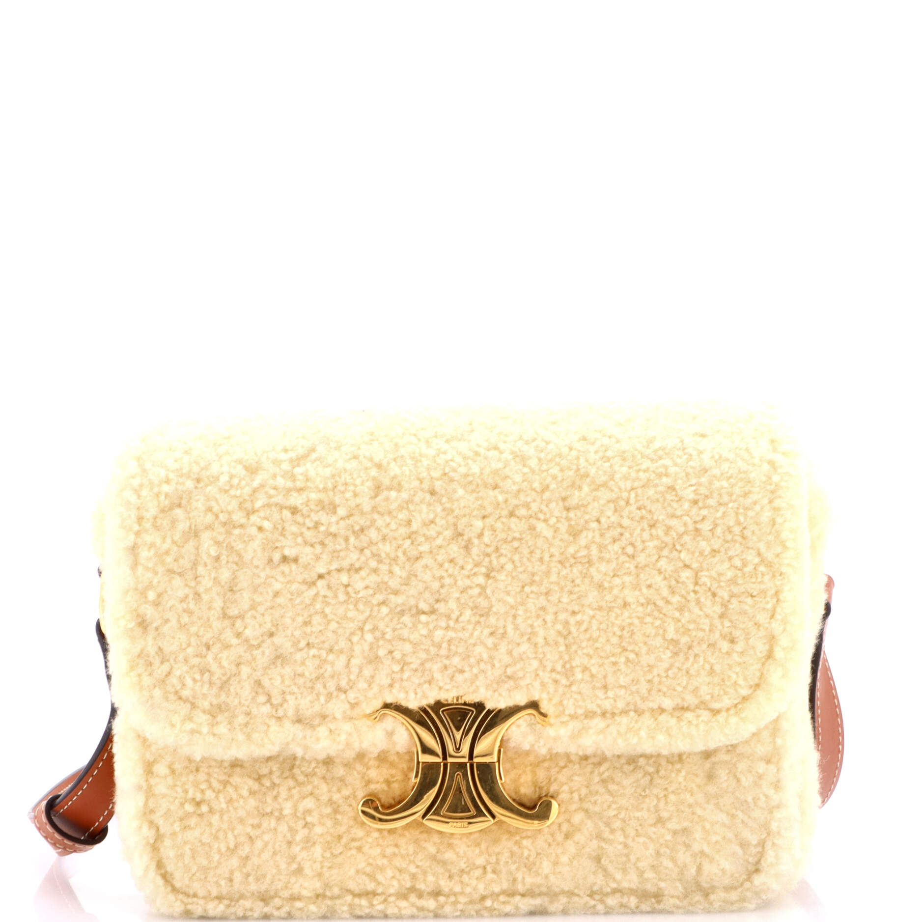 Celine Triomphe Shoulder Bag Shearling