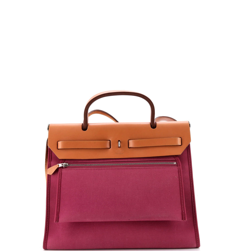 Hermes Herbag Zip Leather And Toile 31
