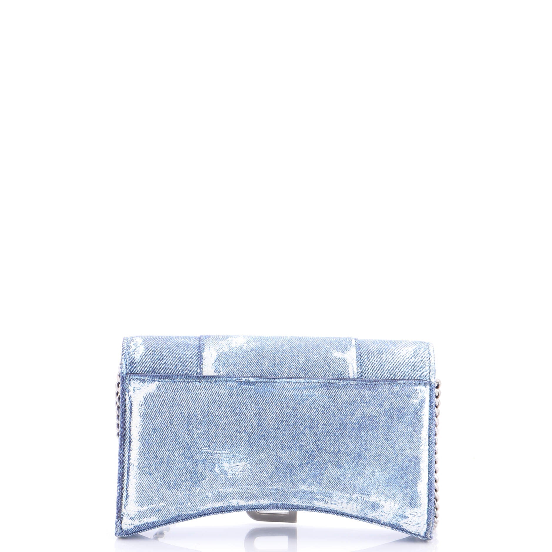 Balenciaga Hourglass Chain Wallet Denim