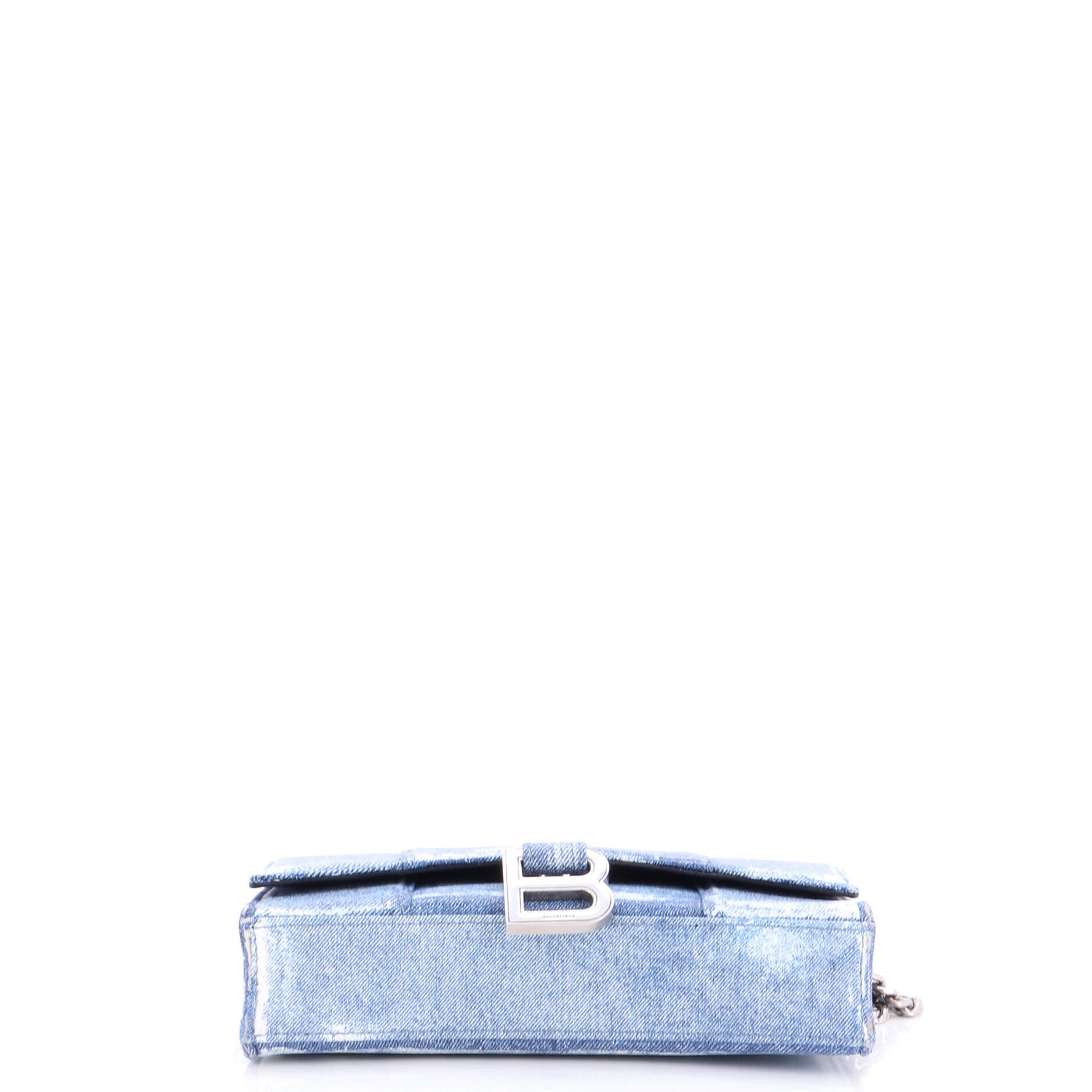 Balenciaga Hourglass Chain Wallet Denim