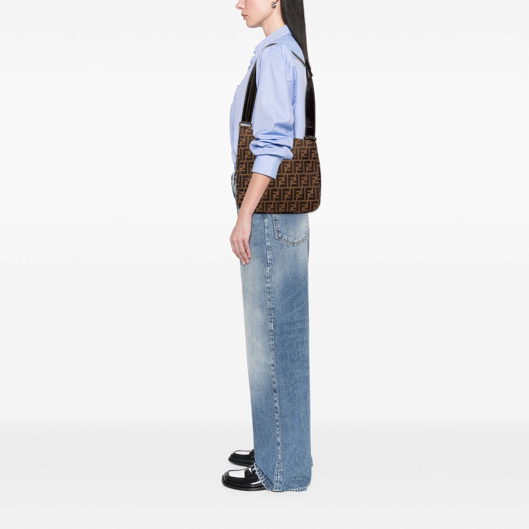 Fendi Vintage Shoulder Bag Zucca Canvas