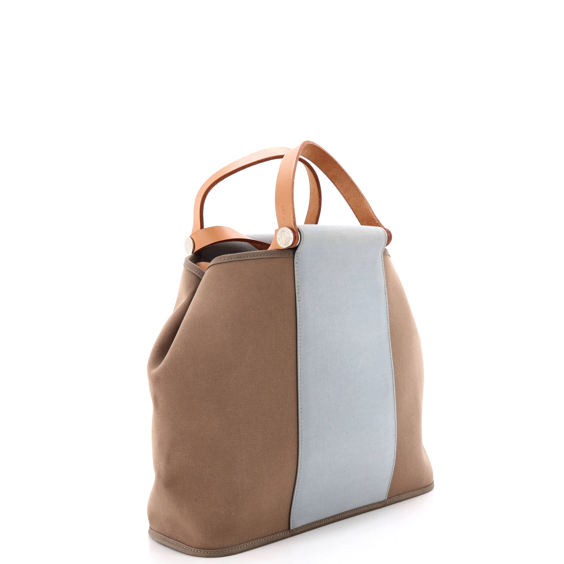 Hermes Cabag Handbag Toile And Leather