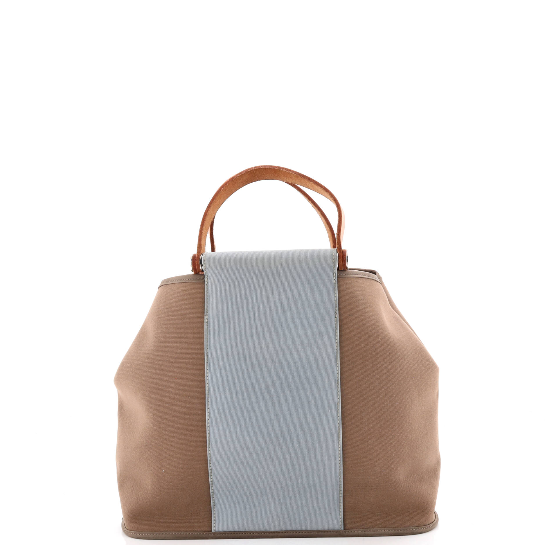 Hermes Cabag Handbag Toile And Leather