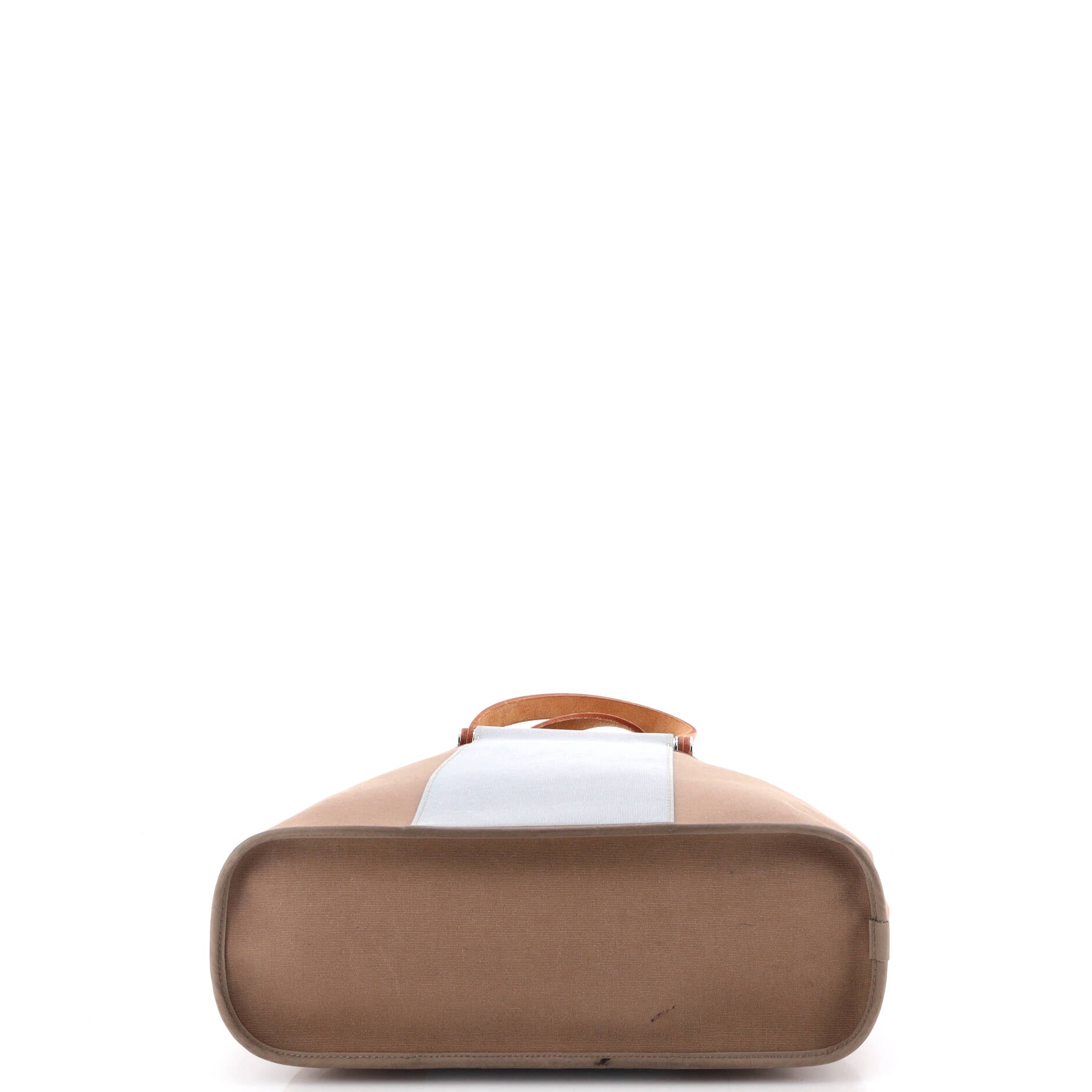 Hermes Cabag Handbag Toile And Leather