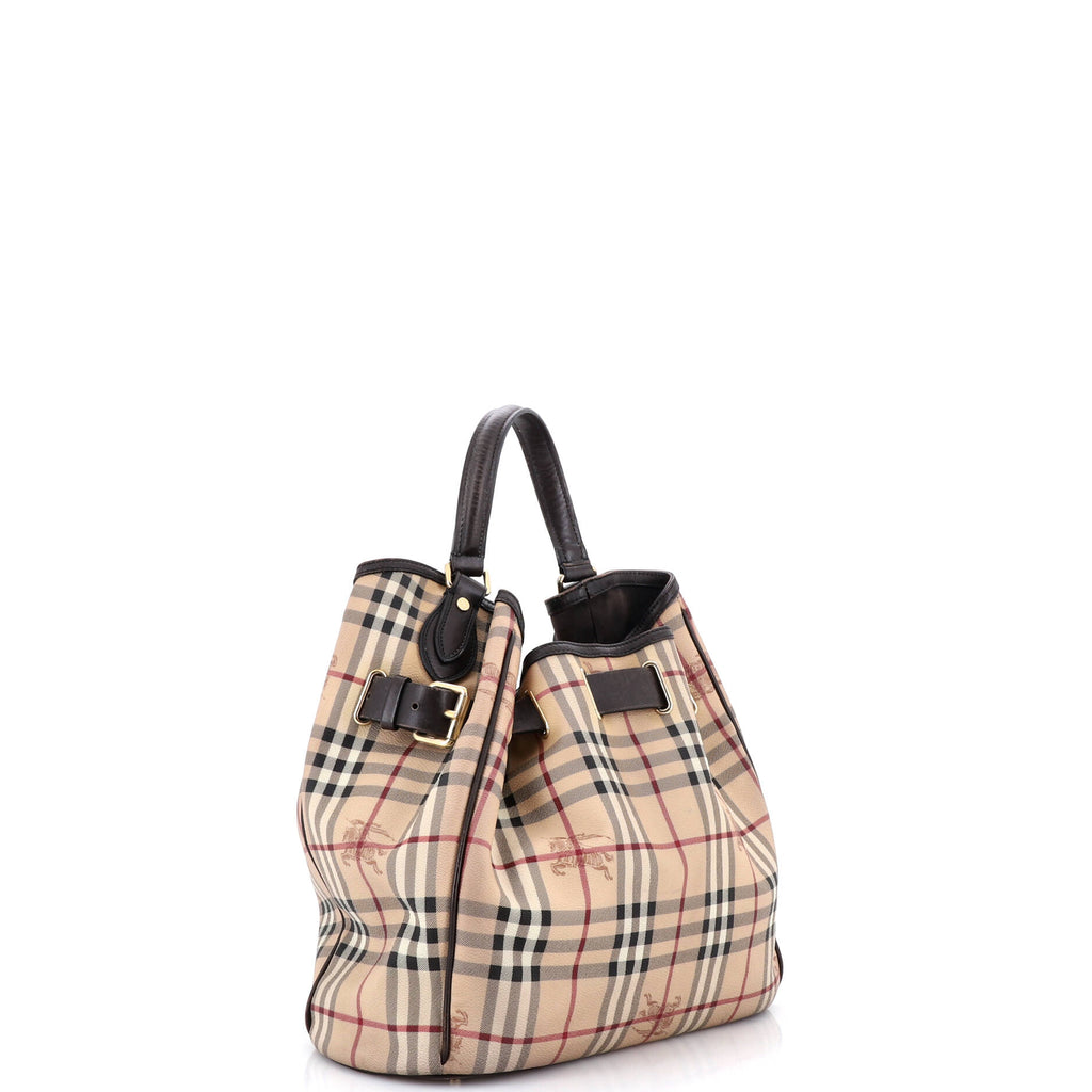Burberry Walden Hobo Haymarket Coated