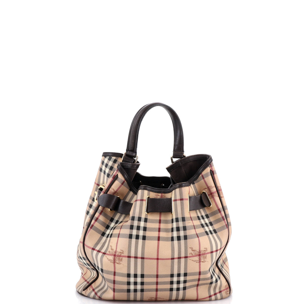 Burberry Walden Hobo Haymarket Coated