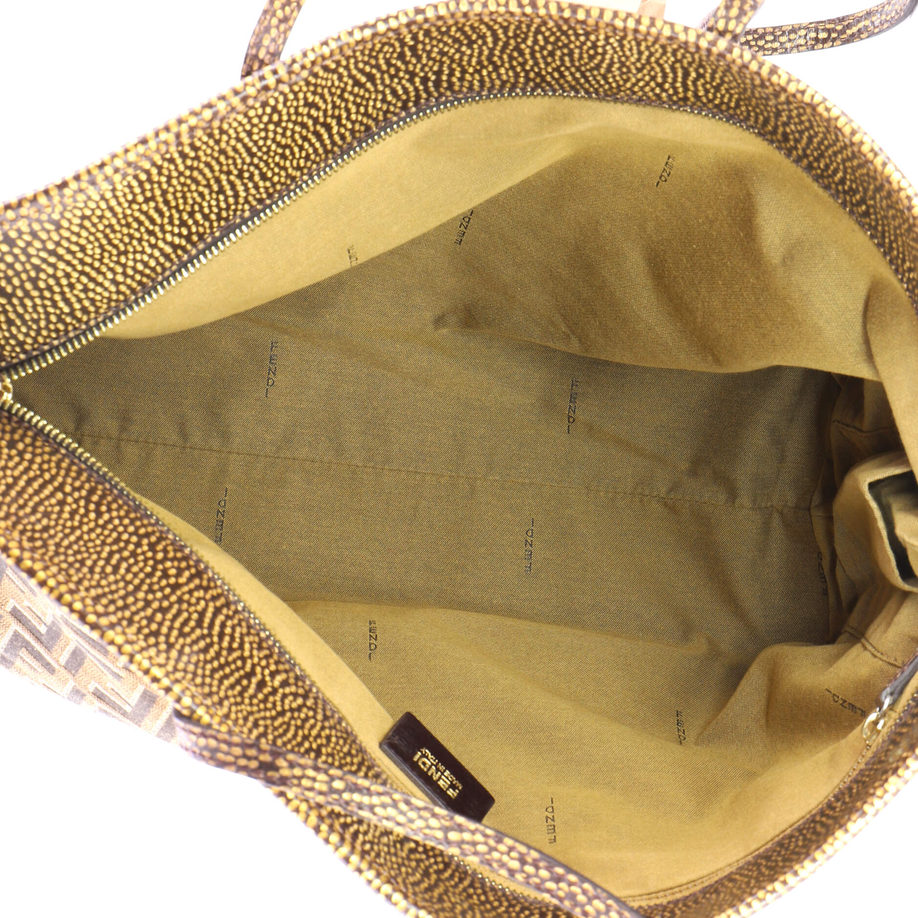Fendi Roll Tote Metallic Zucca Canvas