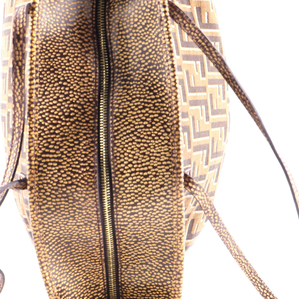 Fendi Roll Tote Metallic Zucca Canvas