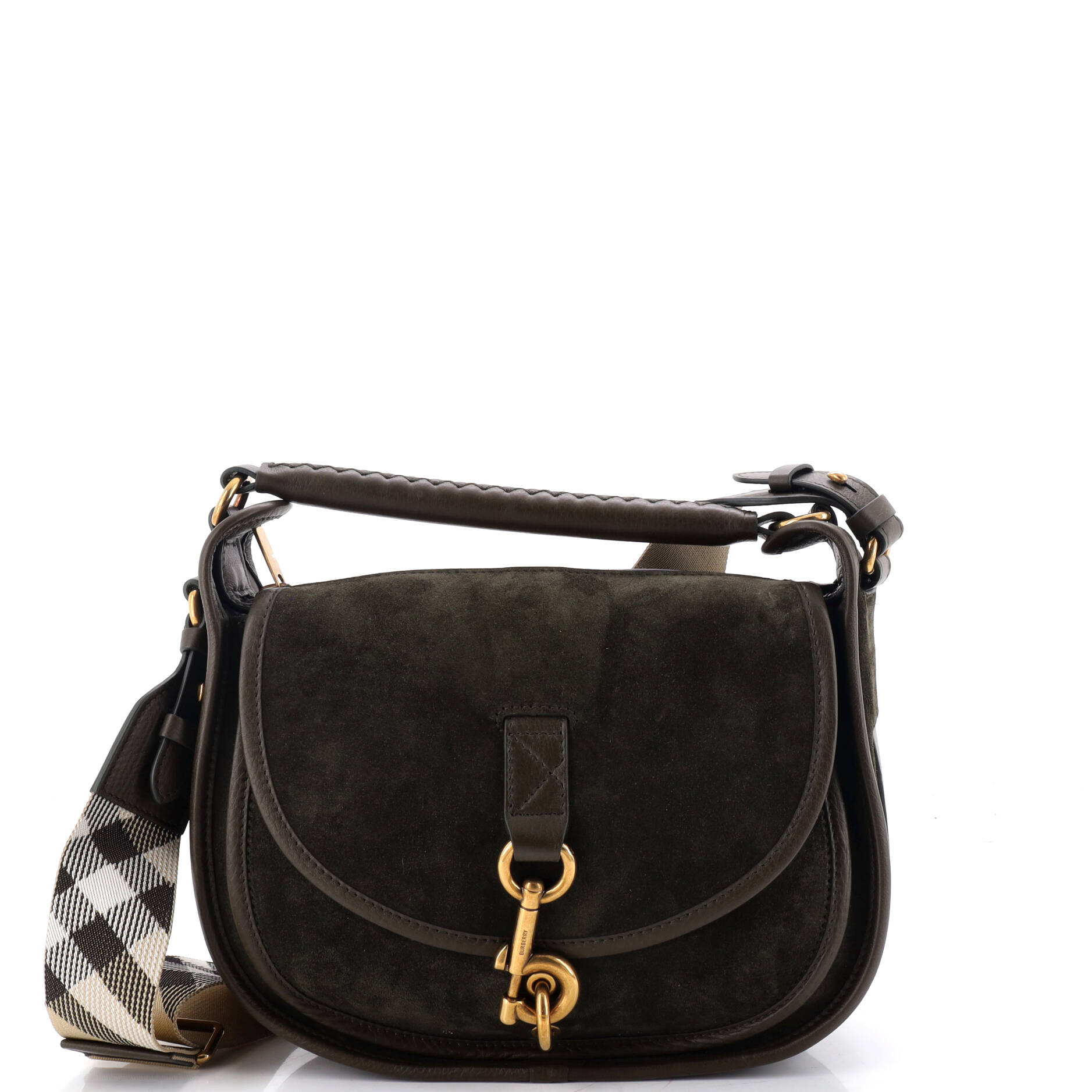 Burberry B Clip Messenger Bag Suede