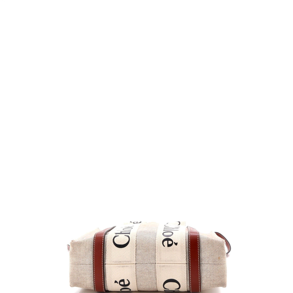 Chloe Woody Tote Canvas With Leather