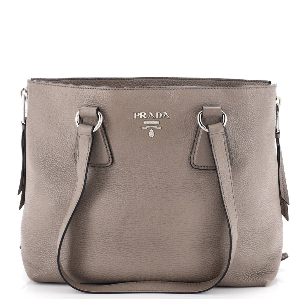 Prada Side Zip Shopper Tote Vitello