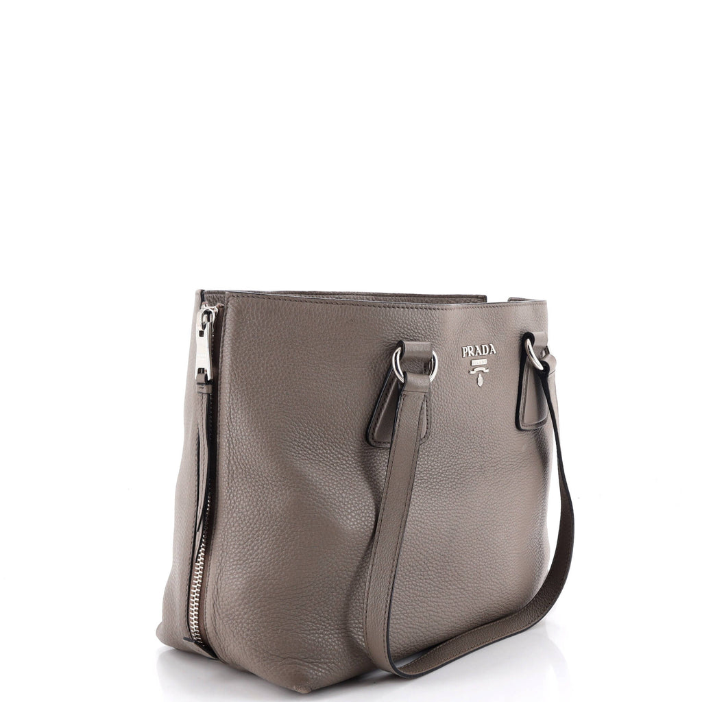 Prada Side Zip Shopper Tote Vitello