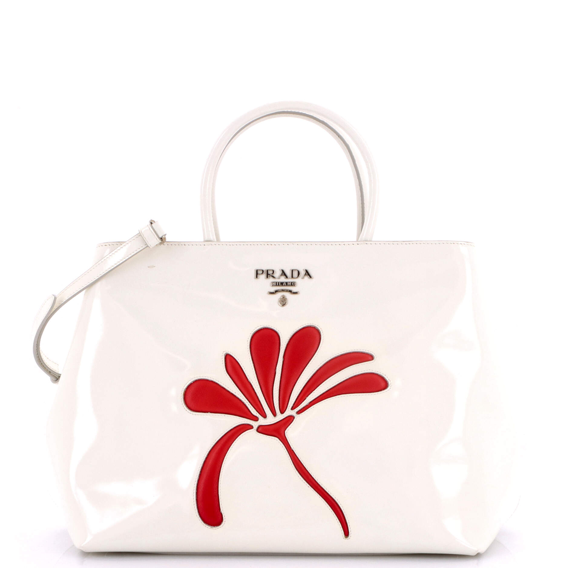 Prada Flowers Convertible Open Tote