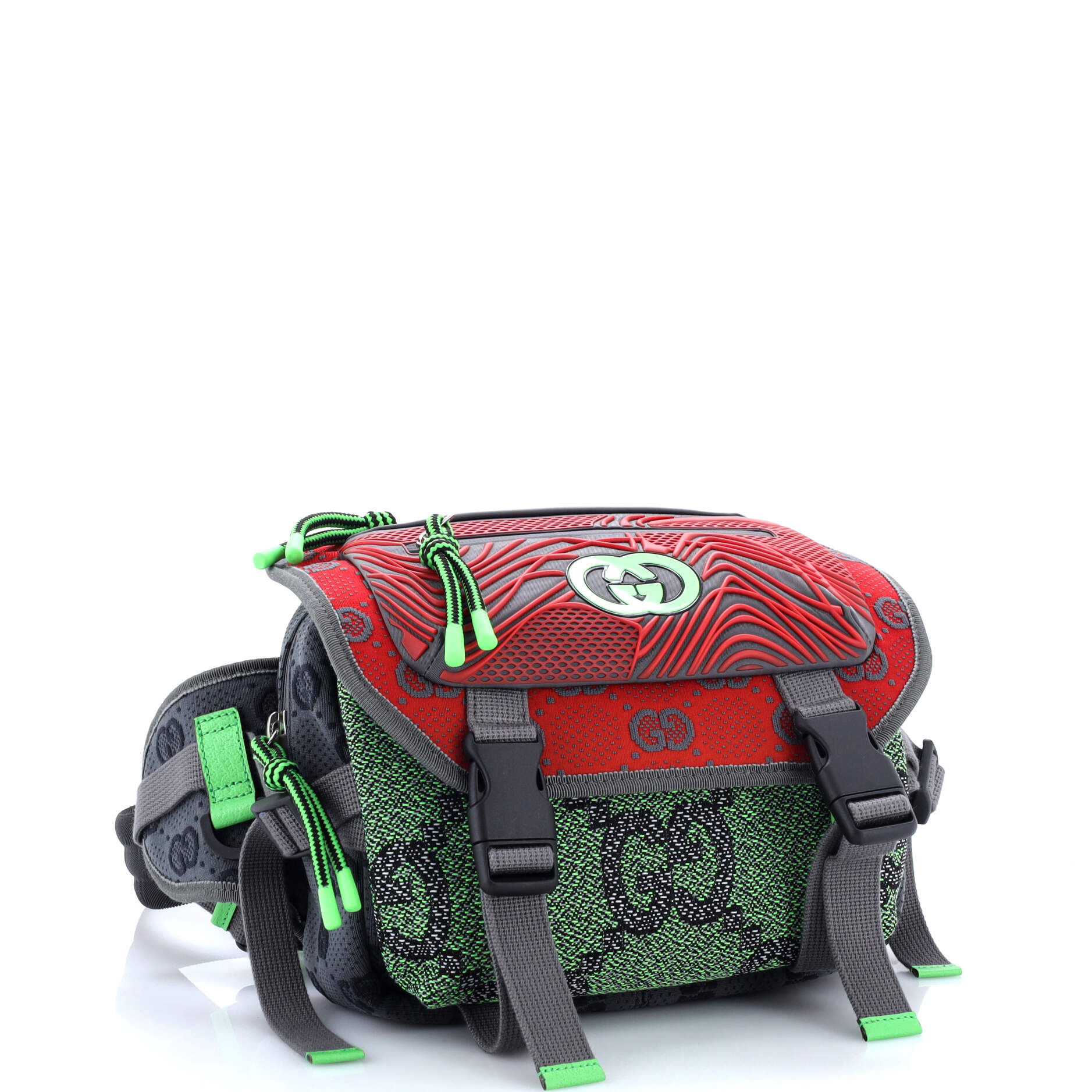 Gucci Buckle Flap Chest Strap Backpack