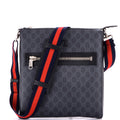 Gucci Web Strap Front Zip Messenger Bag