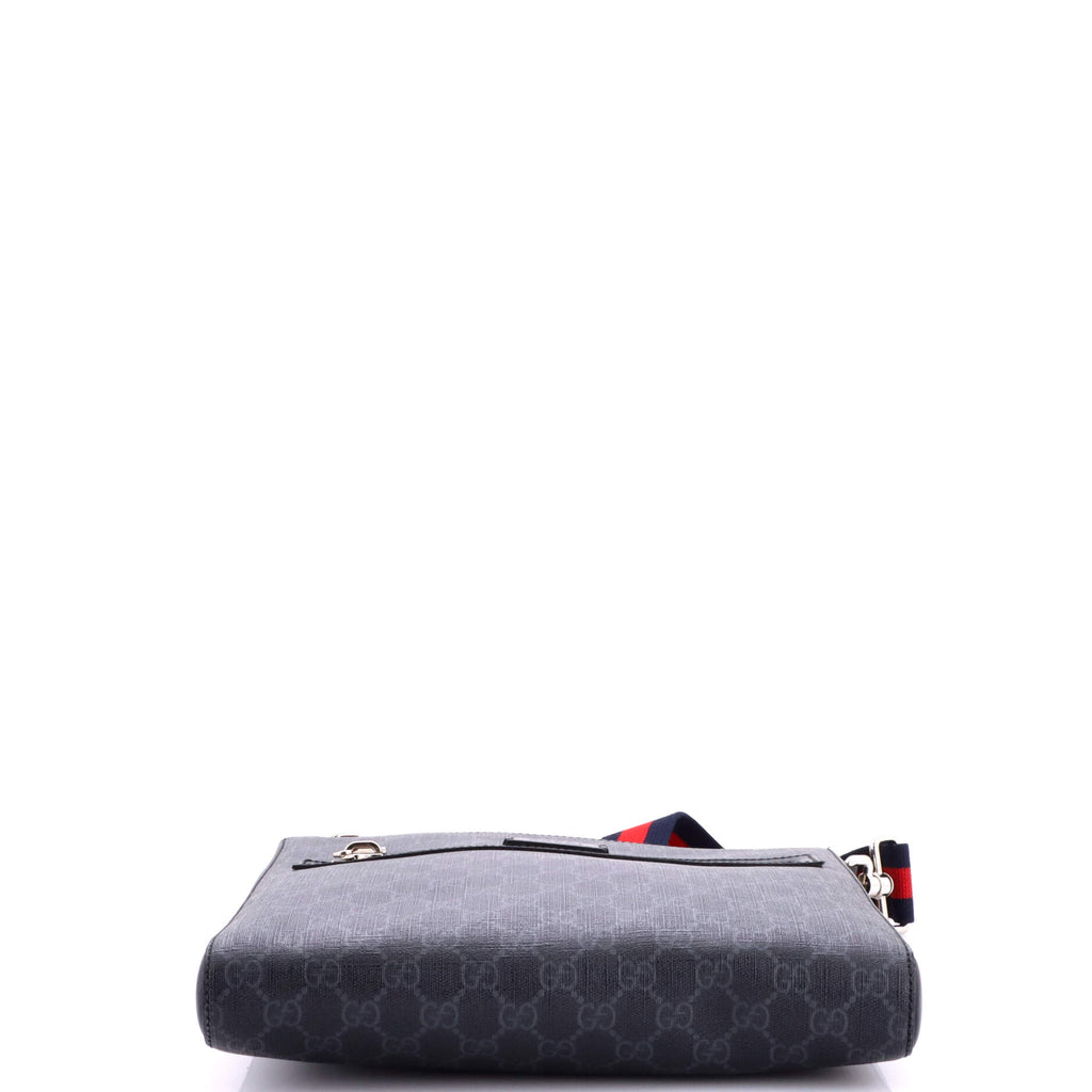 Gucci Web Strap Front Zip Messenger Bag