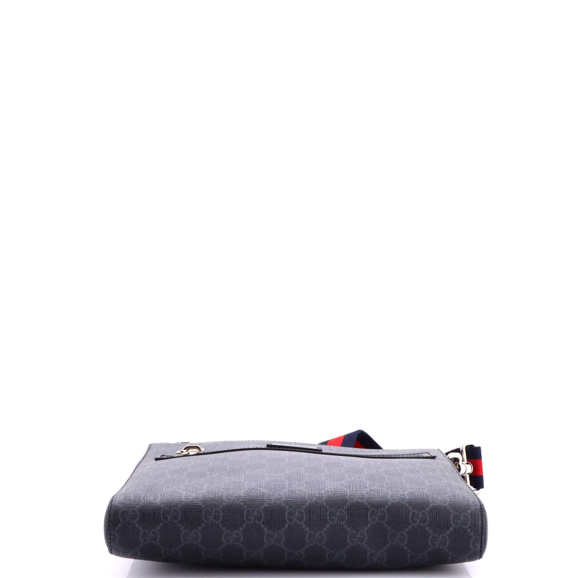 Gucci Web Strap Front Zip Messenger Bag
