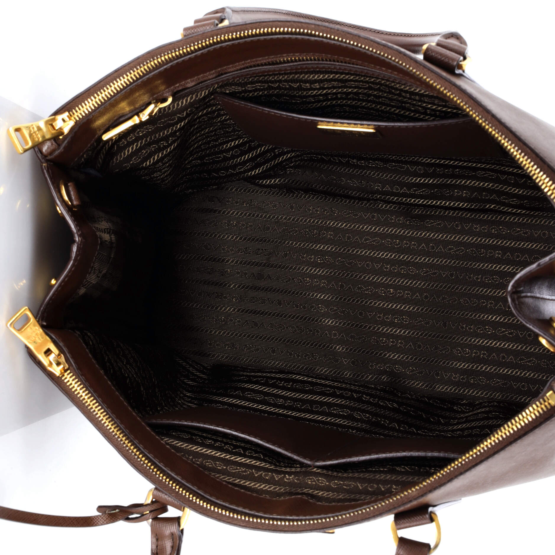 Prada Double Zip Lux Tote Saffiano