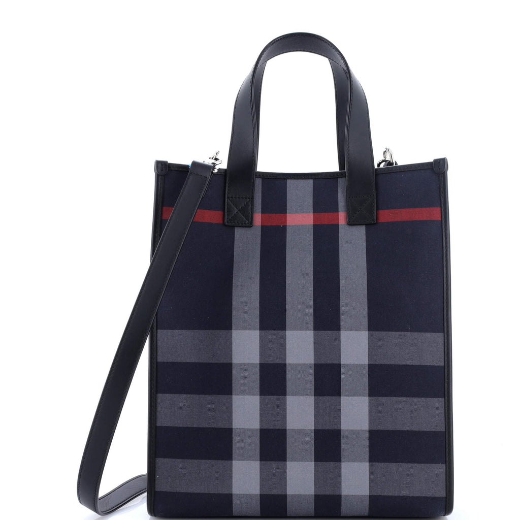 Burberry Book Tote Check E-Canvas Medium