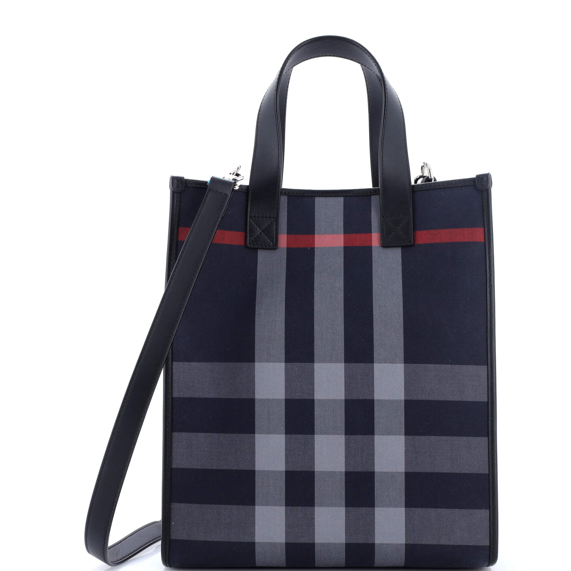 Burberry Book Tote Check E-Canvas Medium
