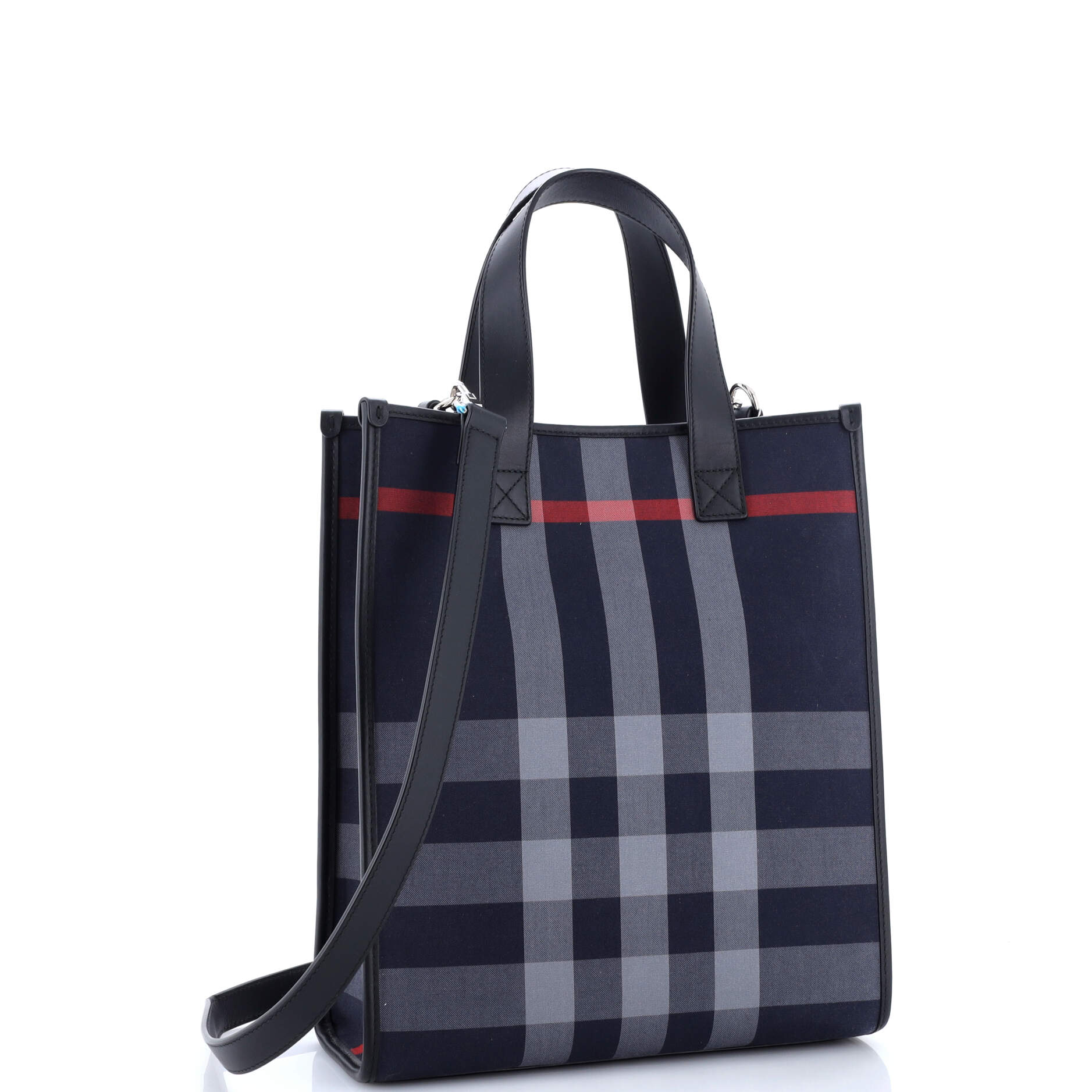 Burberry Book Tote Check E-Canvas Medium
