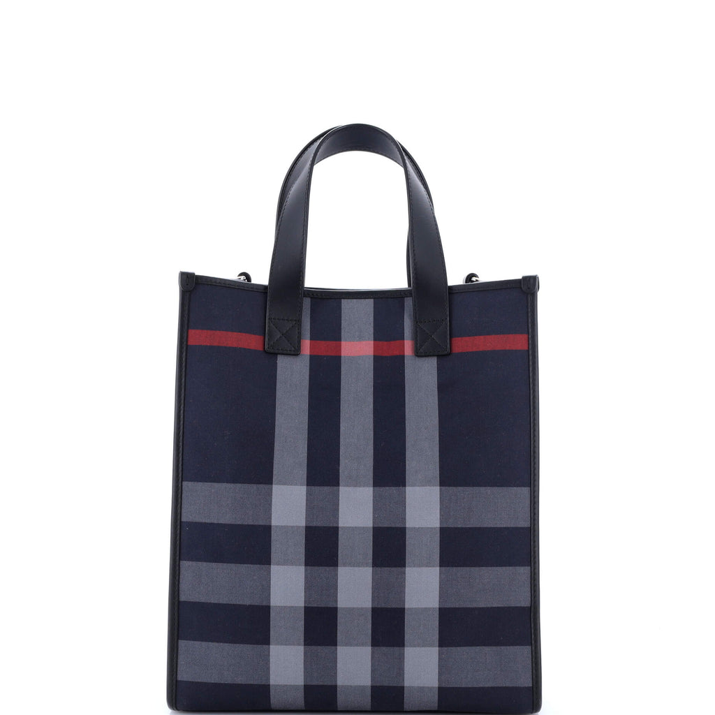 Burberry Book Tote Check E-Canvas Medium
