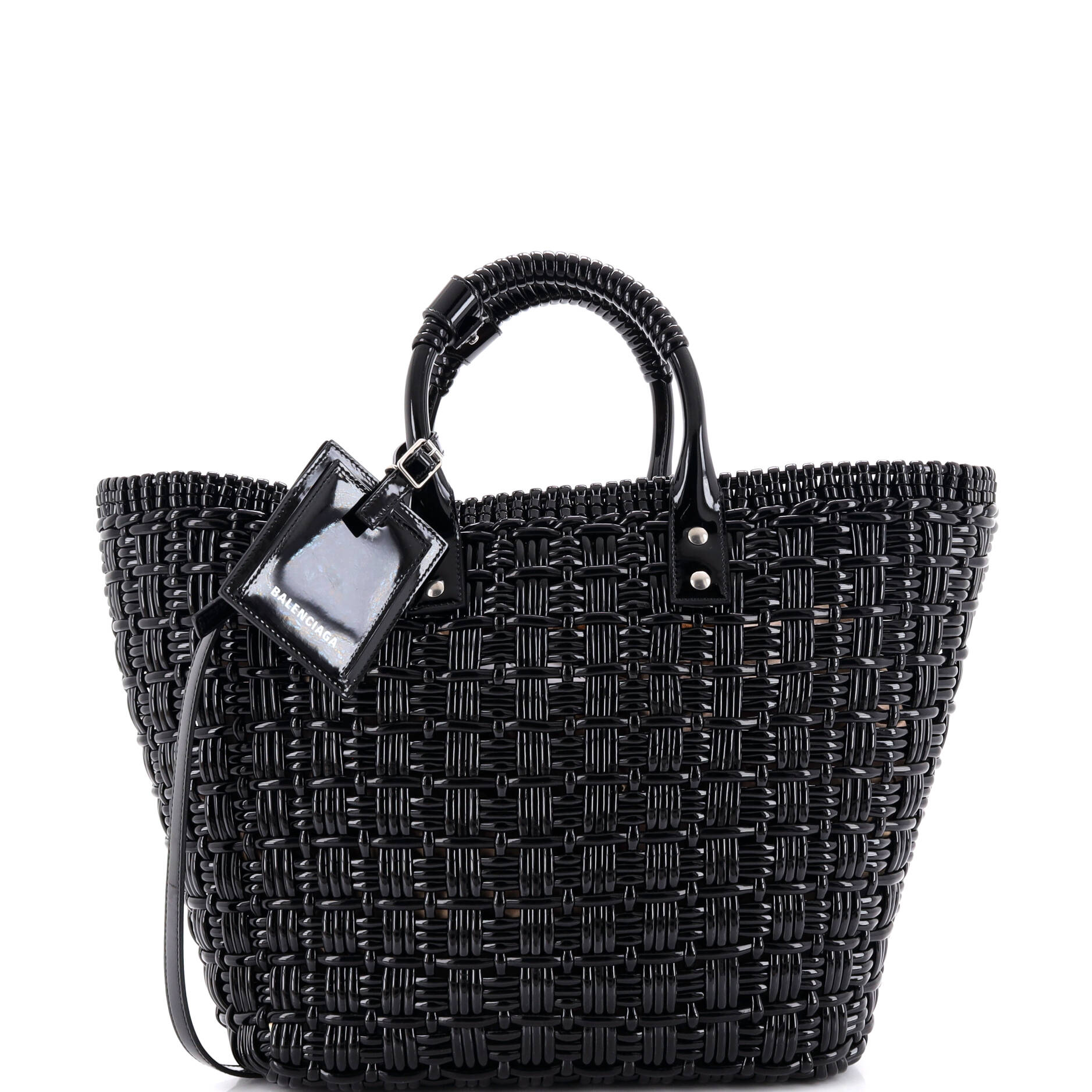 Balenciaga Bistro Panier Bag Woven Faux