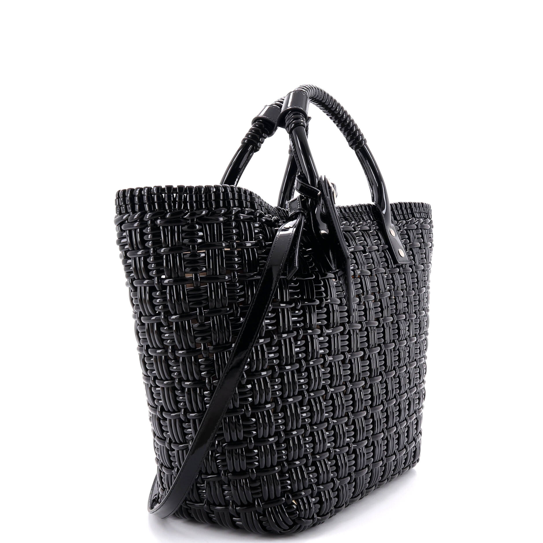Balenciaga Bistro Panier Bag Woven Faux