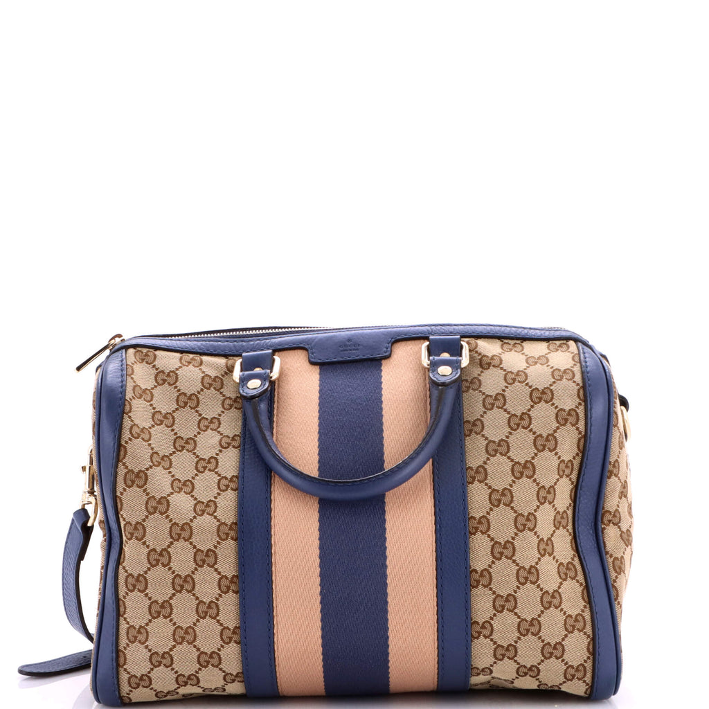 Gucci Vintage Web Boston Bag Gg Canvas