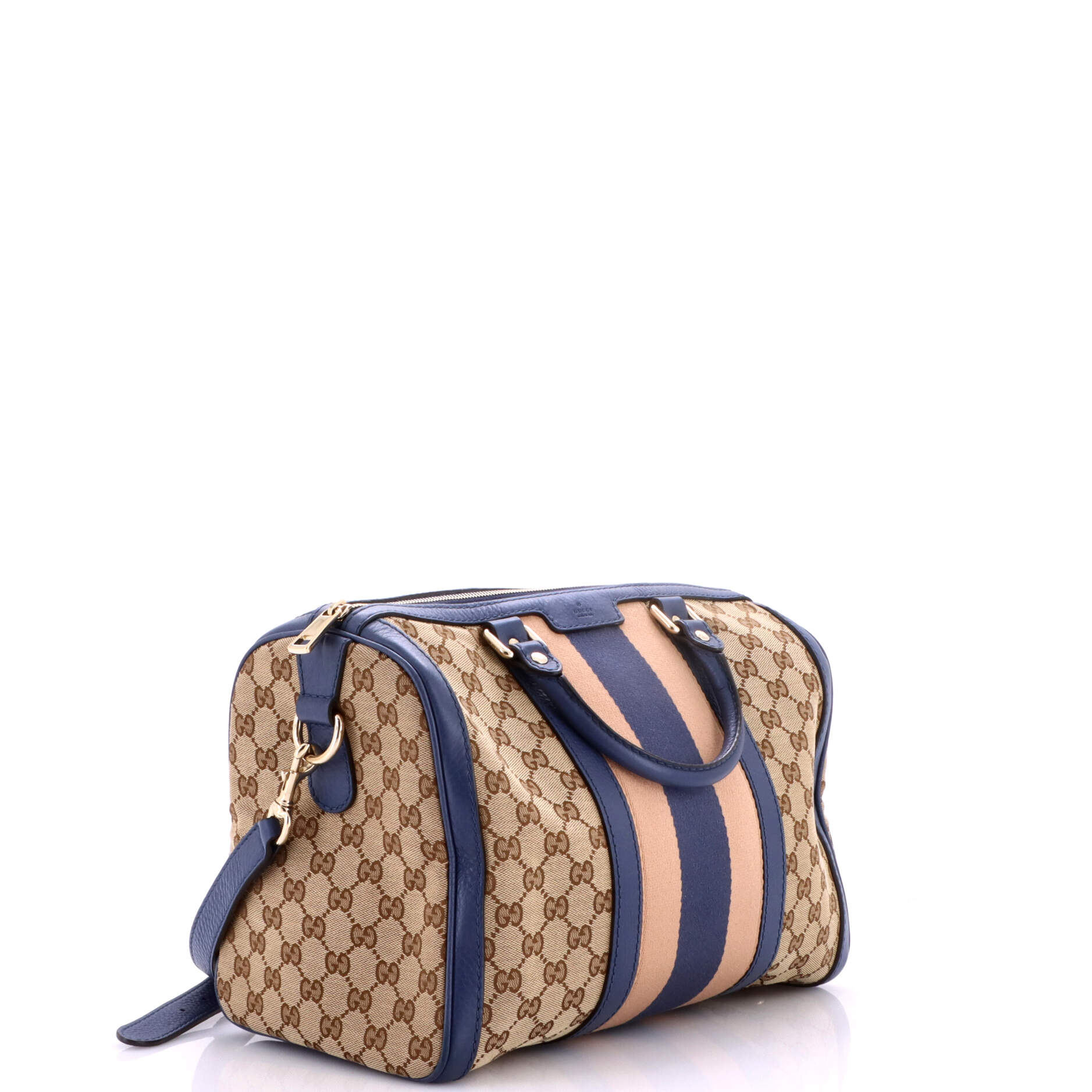 Gucci Vintage Web Boston Bag Gg Canvas