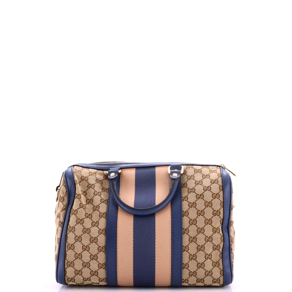Gucci Vintage Web Boston Bag Gg Canvas