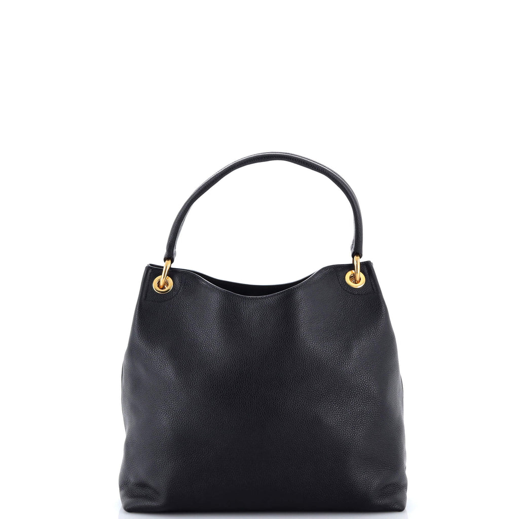 Prada Logo Hobo Embossed Vitello Daino