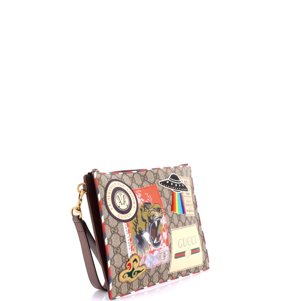Gucci Courrier Pouch Gg Coated Canvas