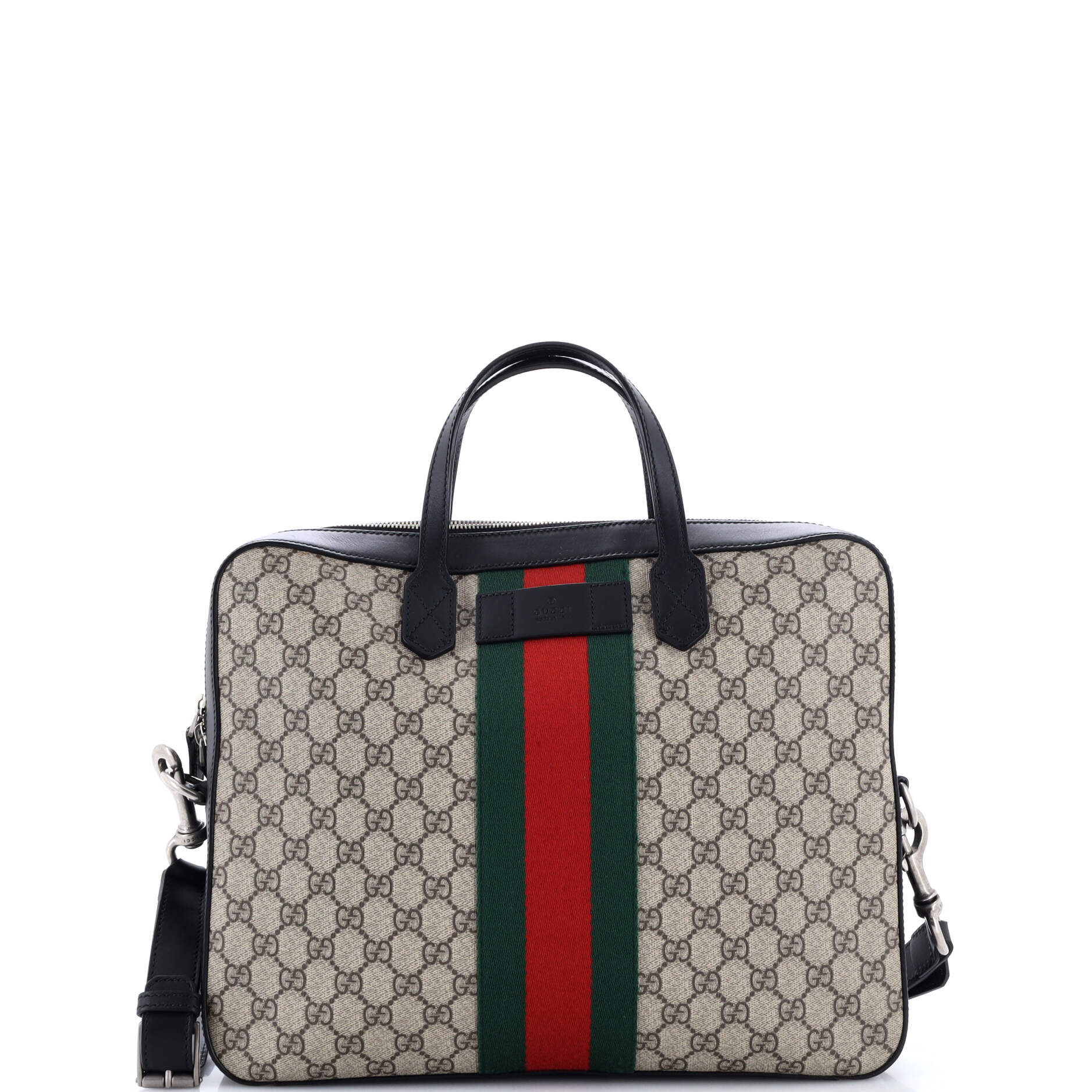 Gucci Web Zip Around Briefcase Gg Coated