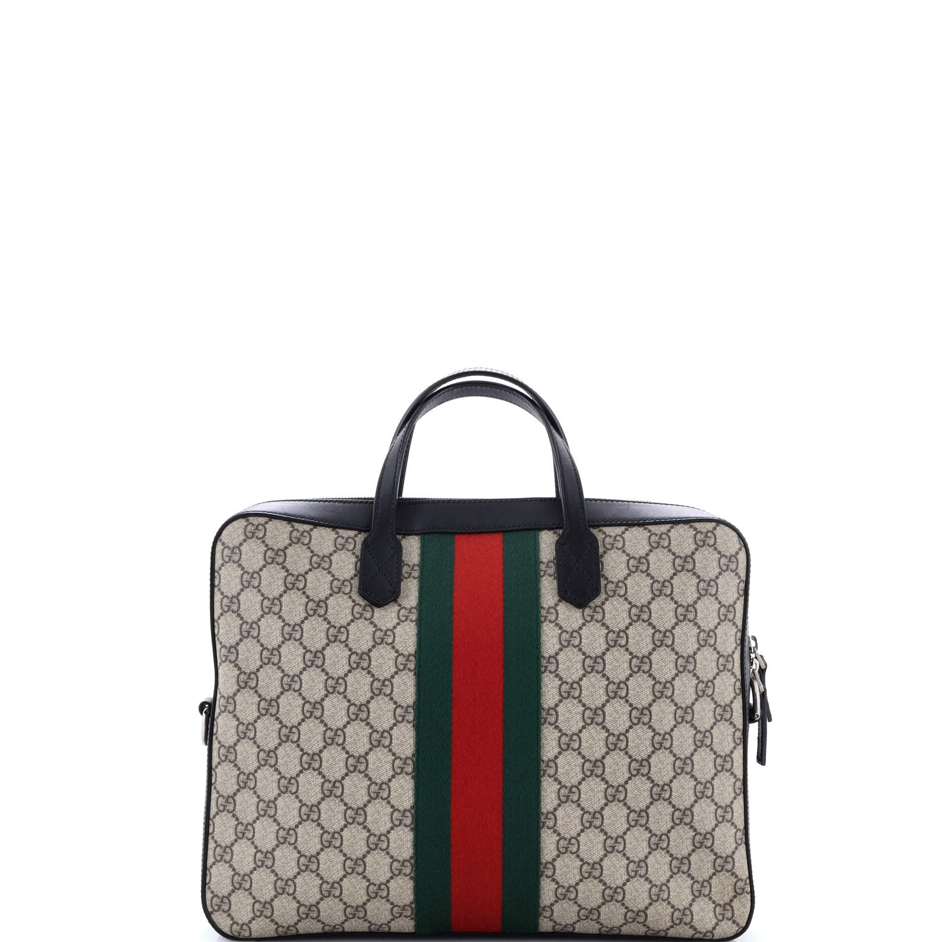 Gucci Web Zip Around Briefcase Gg Coated