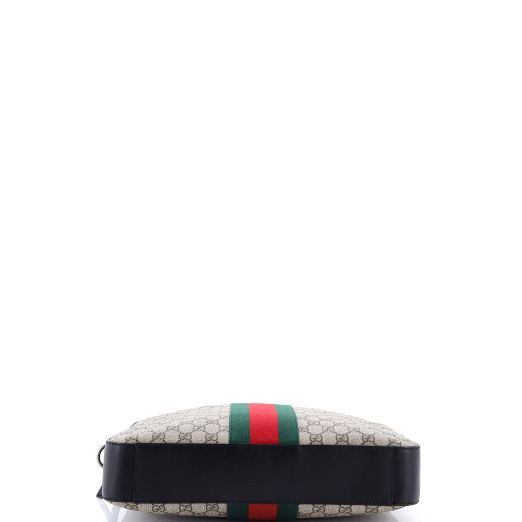 Gucci Web Zip Around Briefcase Gg Coated