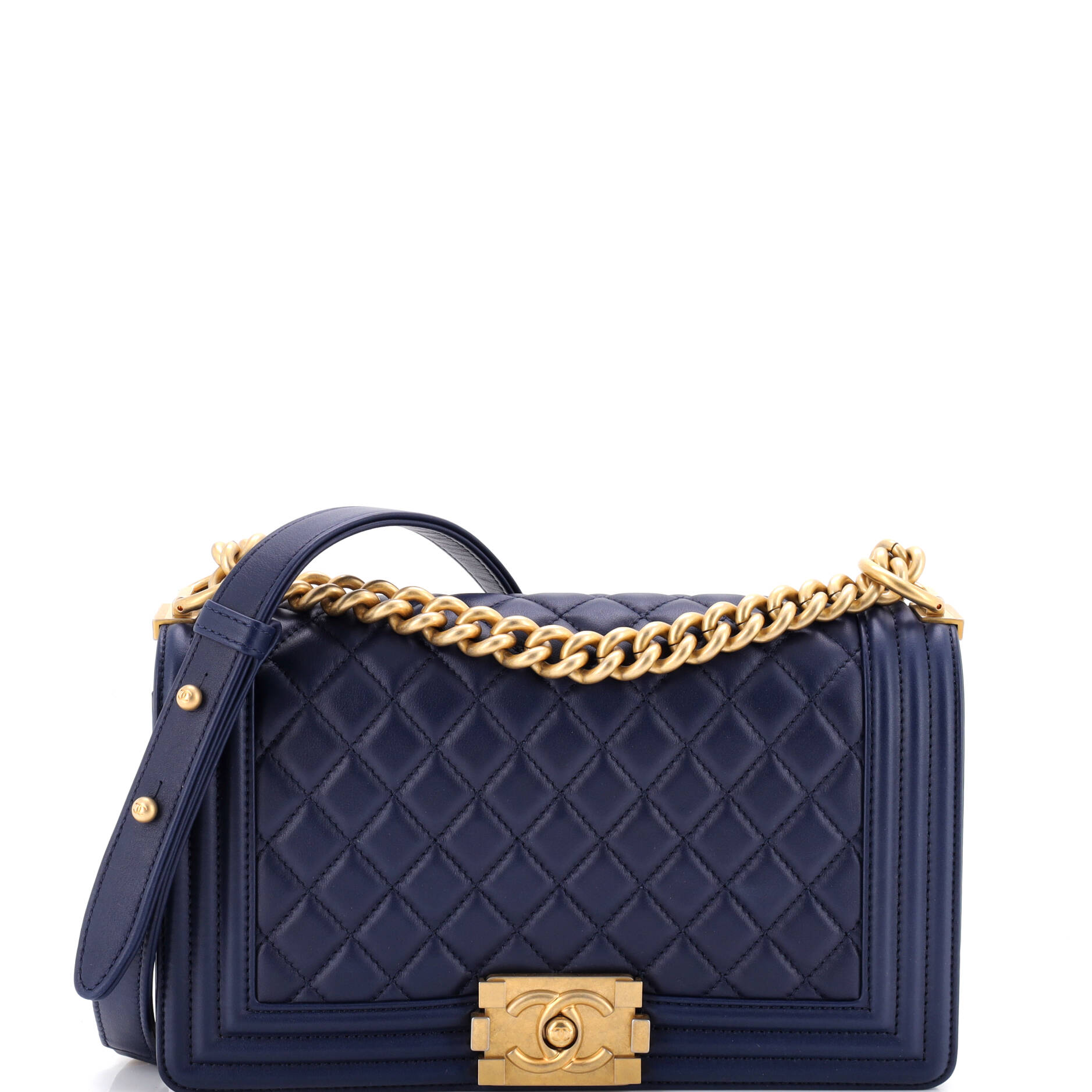 Chanel Boy Flap Bag Quilted Lambskin Old