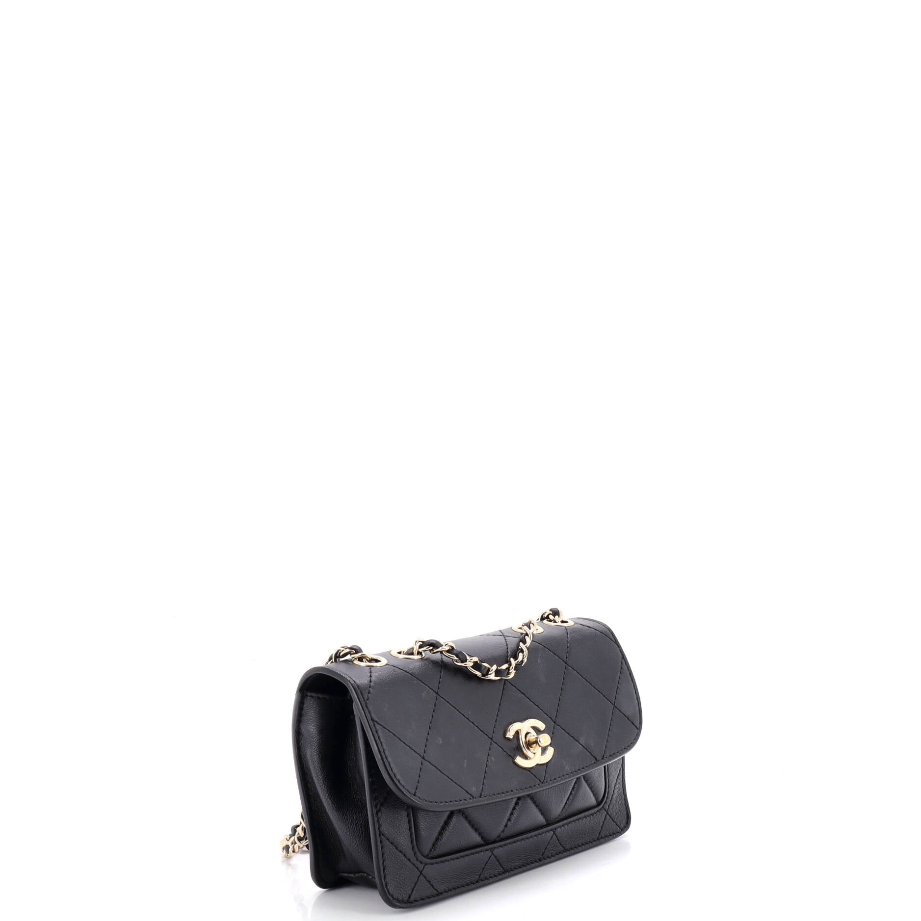 Chanel Cc Front Pocket Flap Bag Stitched