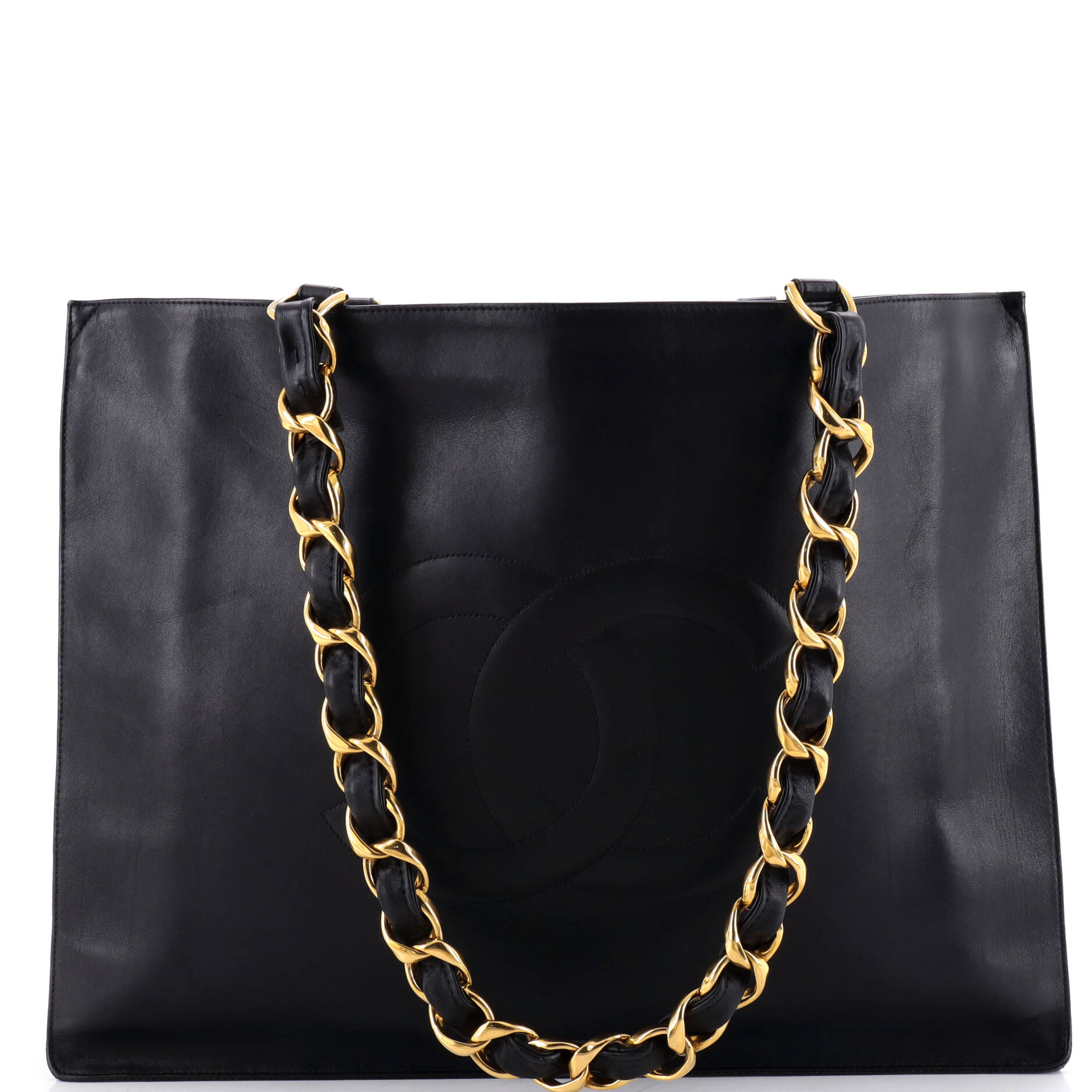 Chanel Vintage Cc Chain Tote Lambskin Xl