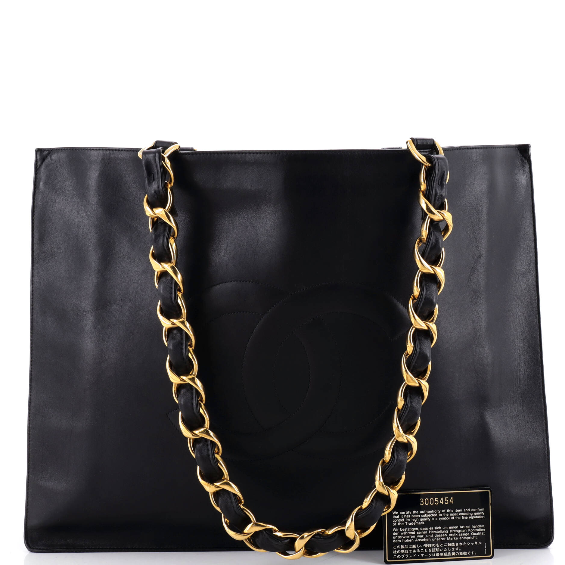 Chanel Vintage Cc Chain Tote Lambskin Xl