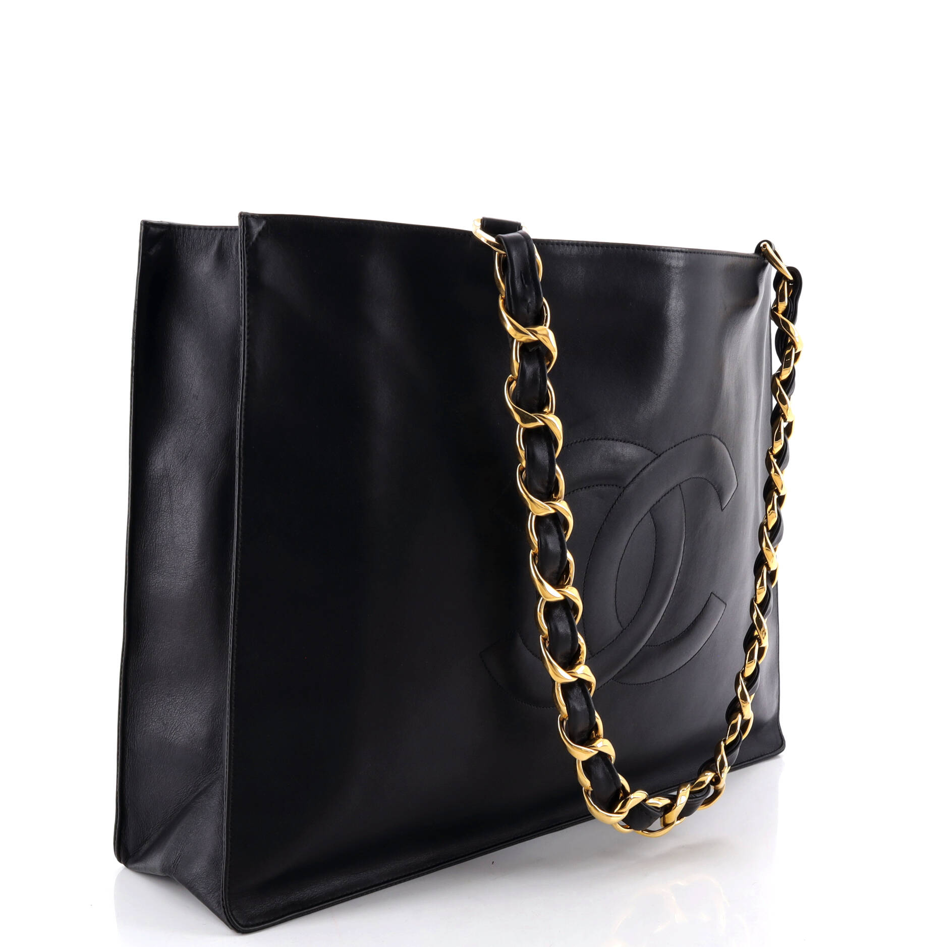 Chanel Vintage Cc Chain Tote Lambskin Xl