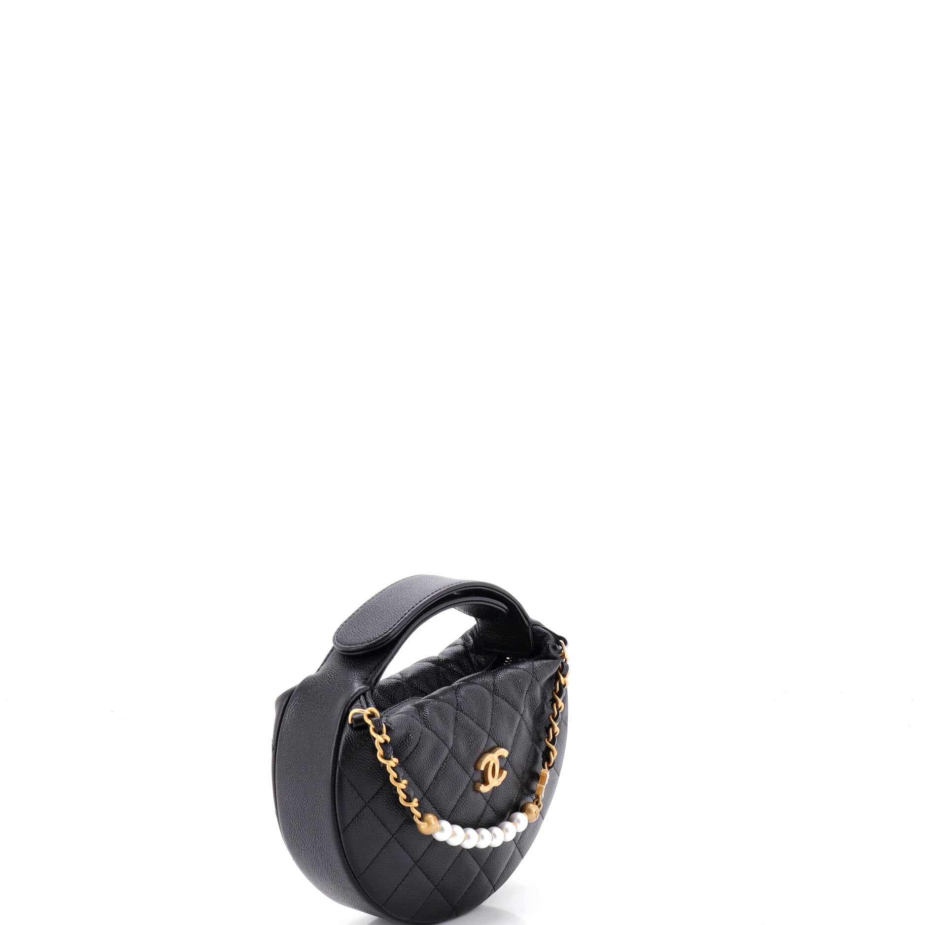 Chanel Single Pearl Chain Hobo Pouch