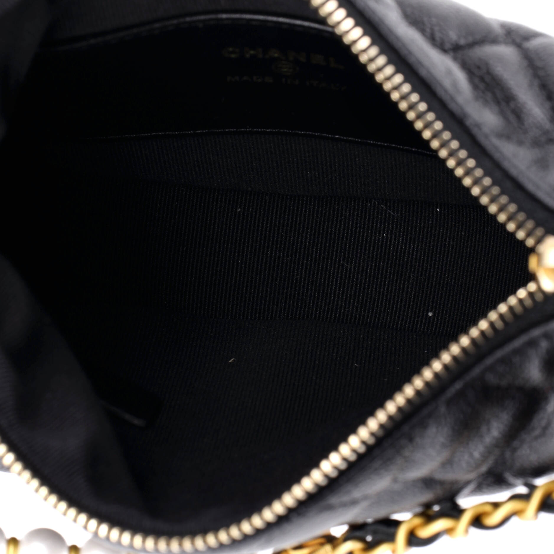 Chanel Single Pearl Chain Hobo Pouch